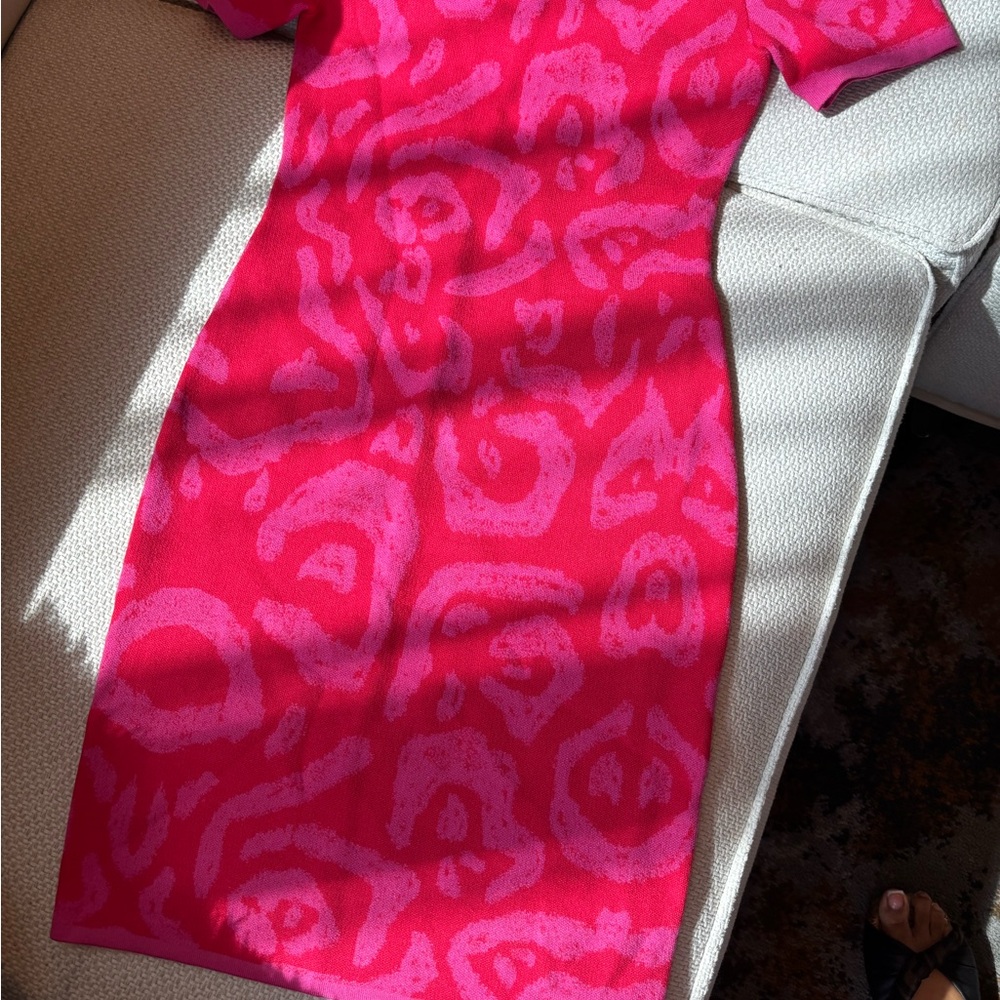 Milly Vibrant Pink Midi Dress